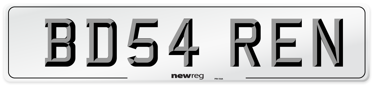 BD54 REN Number Plate from New Reg
